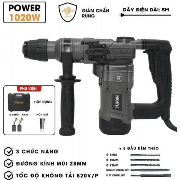 Máy Khoan Đục Bê Tông Hukan G1-RH6-28Plus Hammer