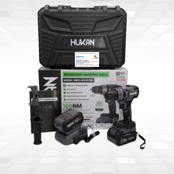 Máy khoan pin 13mm HUKAN HM21-G2-Z1700 (GEN 2)
