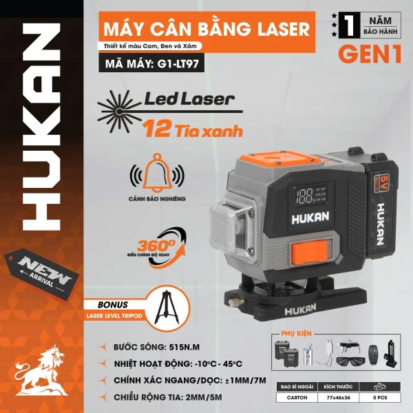 Máy Cân Bằng Laser 12 Line Hukan G1-LT97