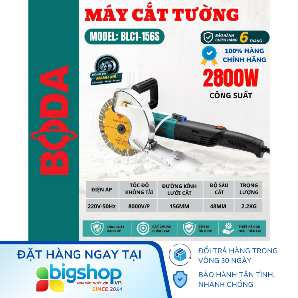 Máy cắt bê tông BODA BLC1-156S (Công suất 2800W, Đĩa 156mm)