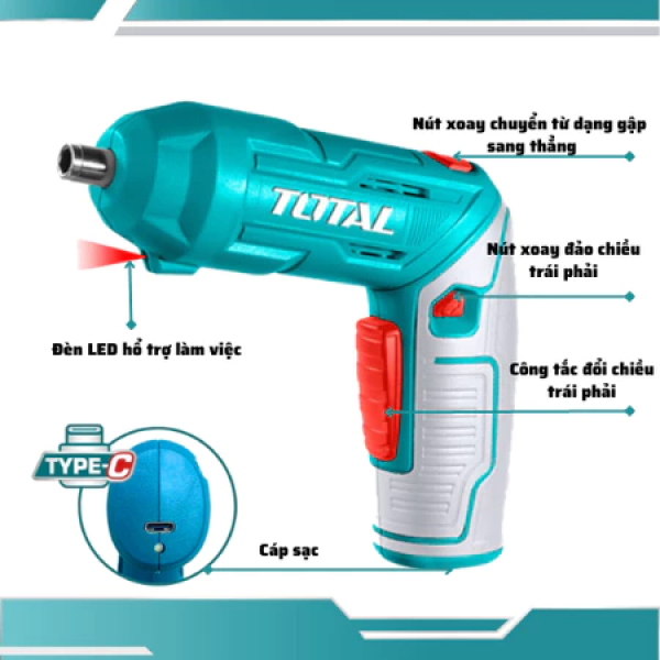 Máy siết vít dùng pin 4V Total TSDLI0442
