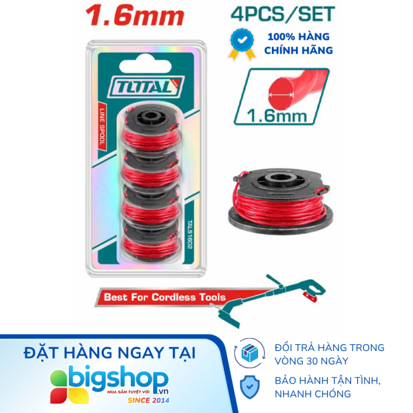 Bộ 4 cuộn cước cắt cỏ 1.6mm TOTAL TALS1602