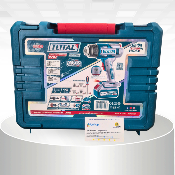 Máy thổi nhiệt dùng pin 20V TOTAL TBLI20035 (1 pin 5.0Ah và sạc)