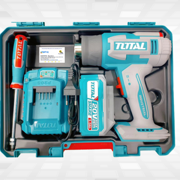 Máy thổi nhiệt dùng pin 20V Total TBLI20035 (Kèm 1 Pin 5.0Ah & Sạc)