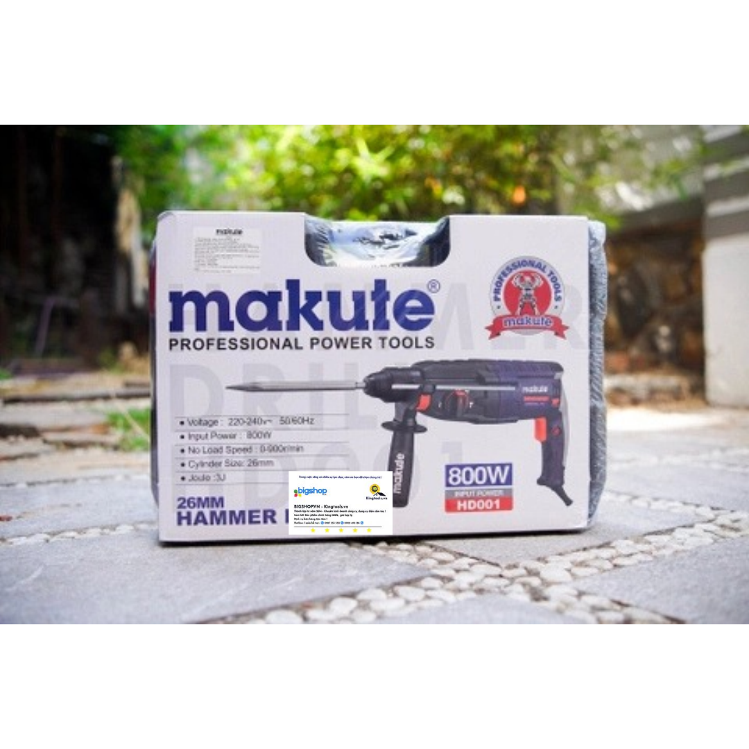 Máy khoan bê tông Makute HD001 (Công suất 800W, mũi 26mm)