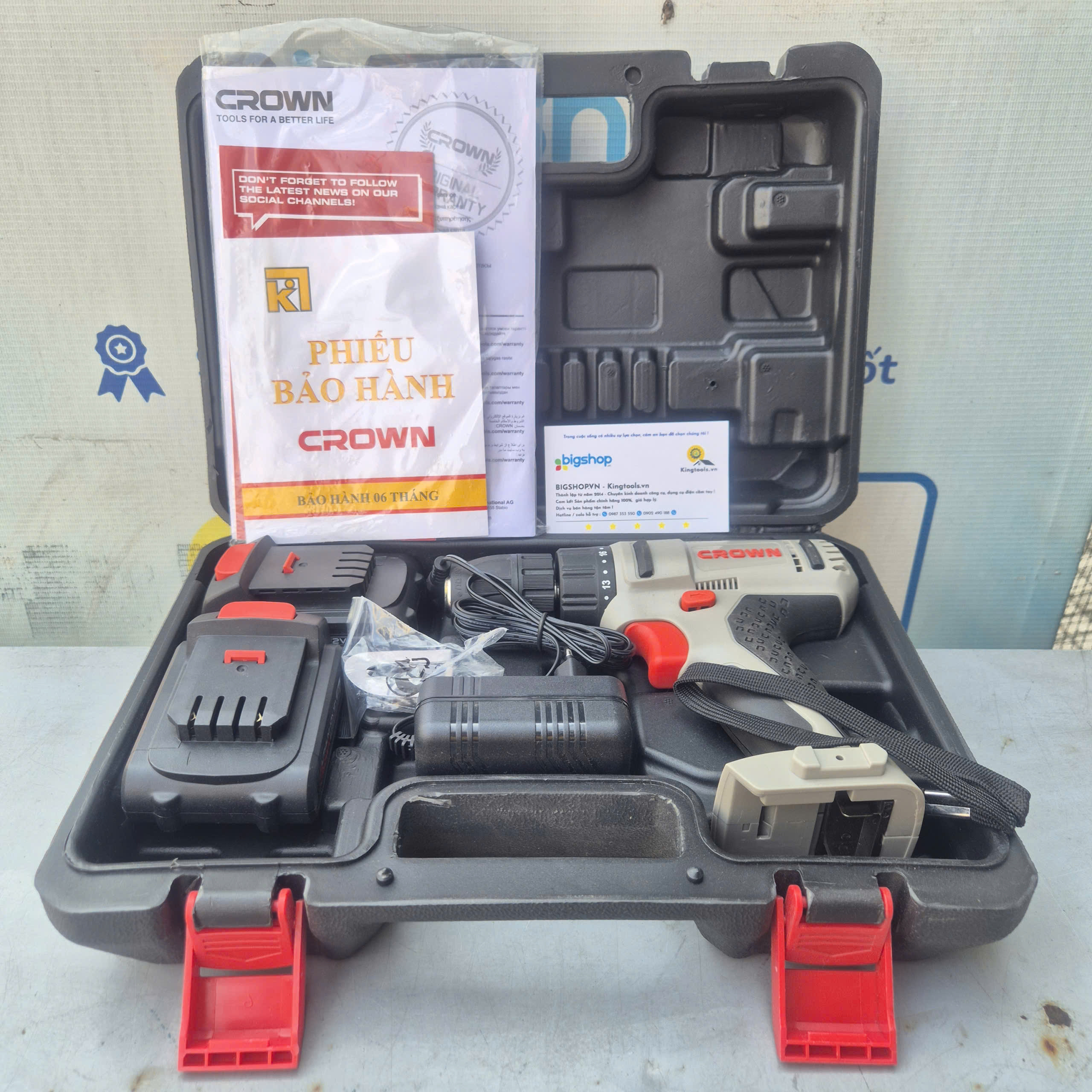 Máy khoan vặn vít dùng pin Crown CT21052L 12v/1.5Ah