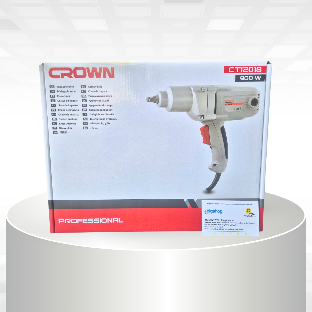 Máy vặn ốc xung lực Crown CT12018 (CS 900W, đầu tuýp 1/2