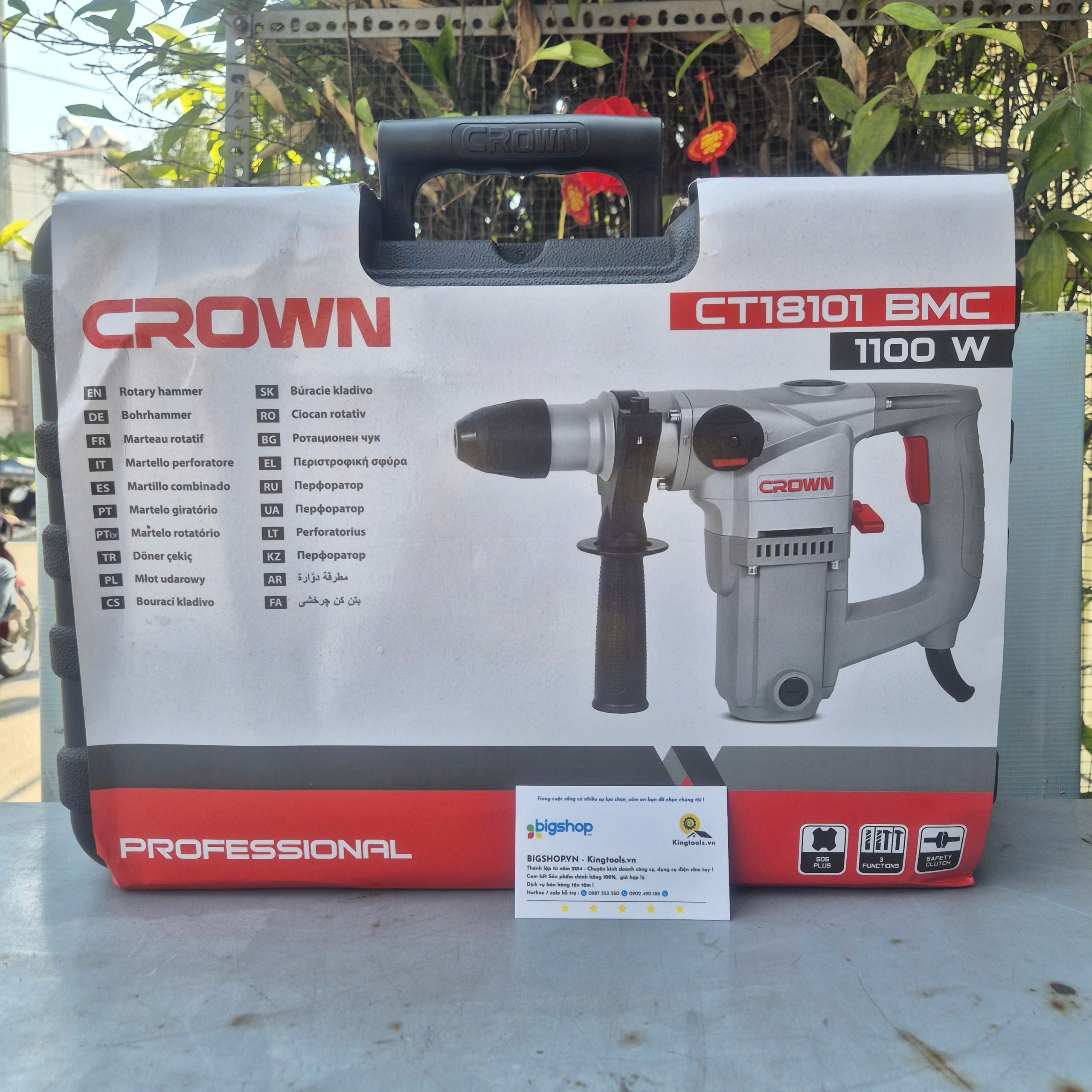 Máy khoan búa 1100W Crown CT18101
