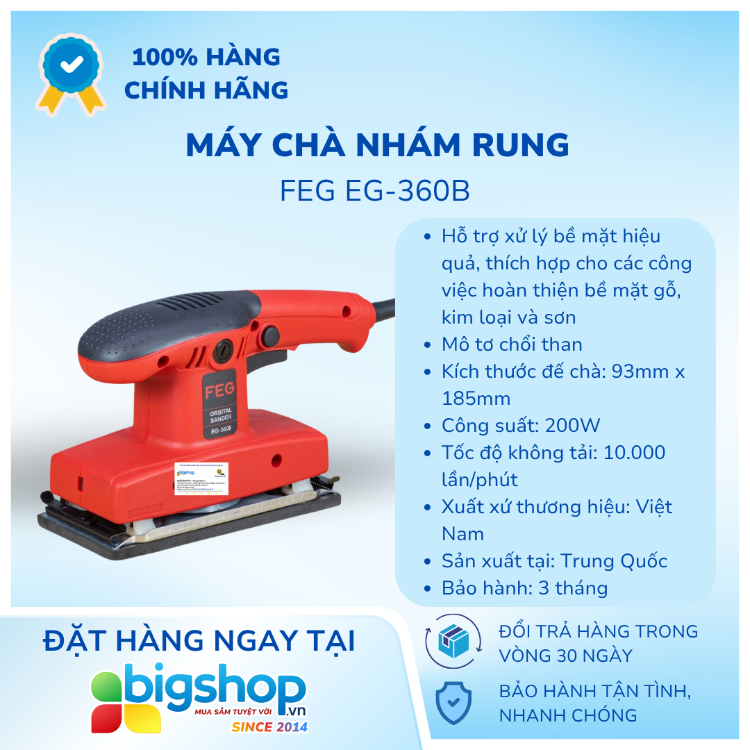 Máy chà nhám rung FEG EG-360B (Công suất 200W)