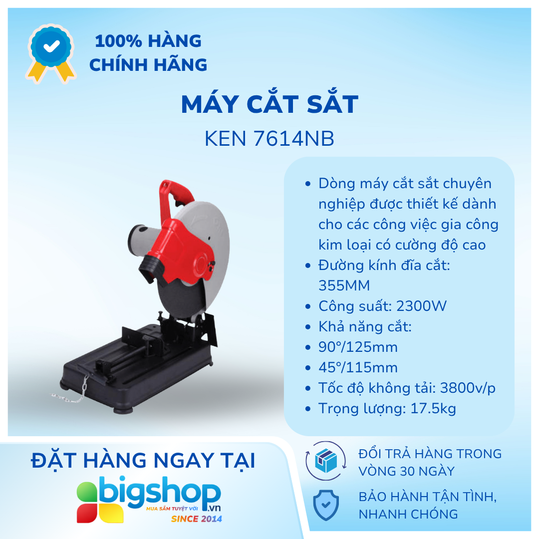 Máy cắt sắt KEN 7614NB (CS 2300W, lưỡi 355mm)