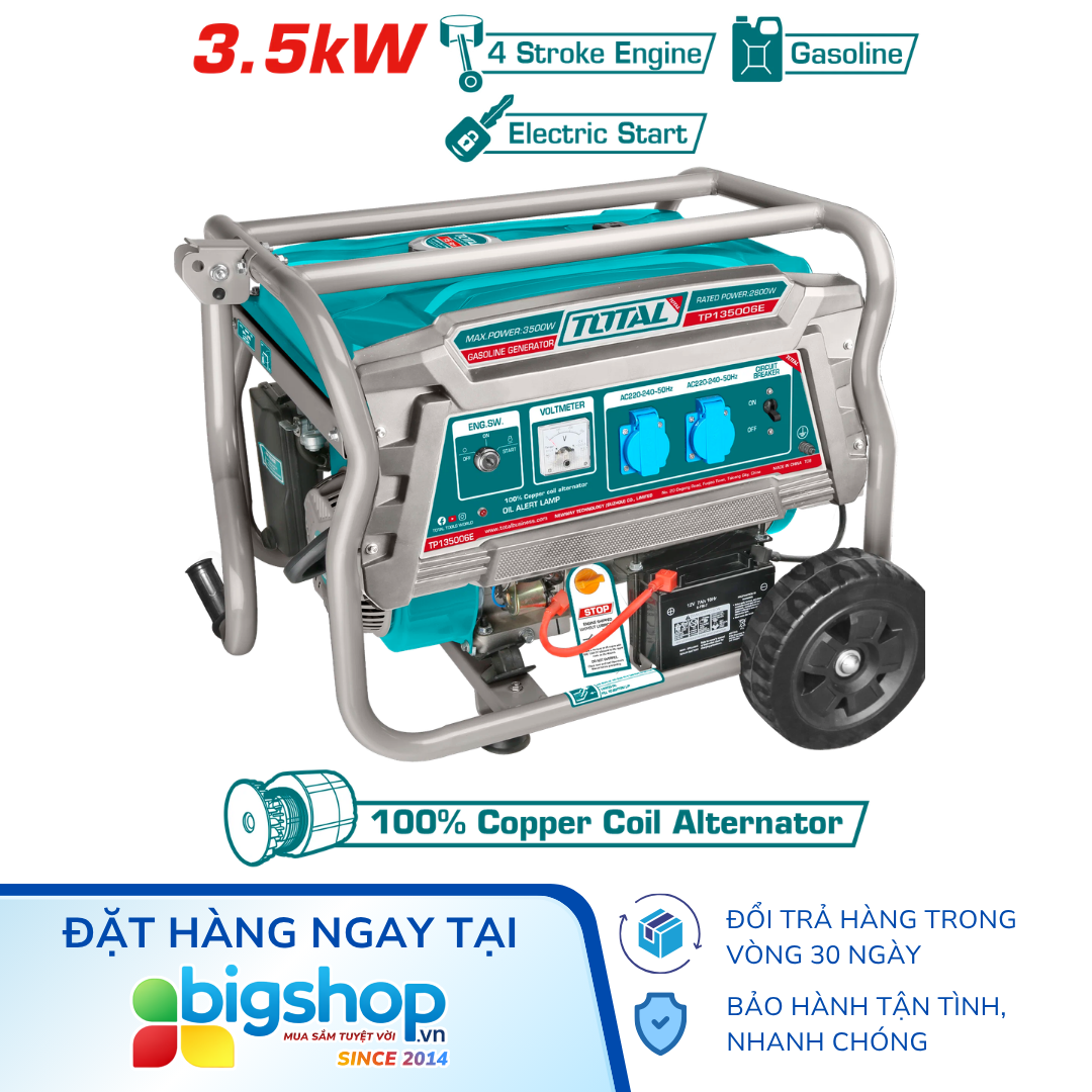 Máy phát điện dùng xăng TOTAL TP135006E - CS 3.5kW