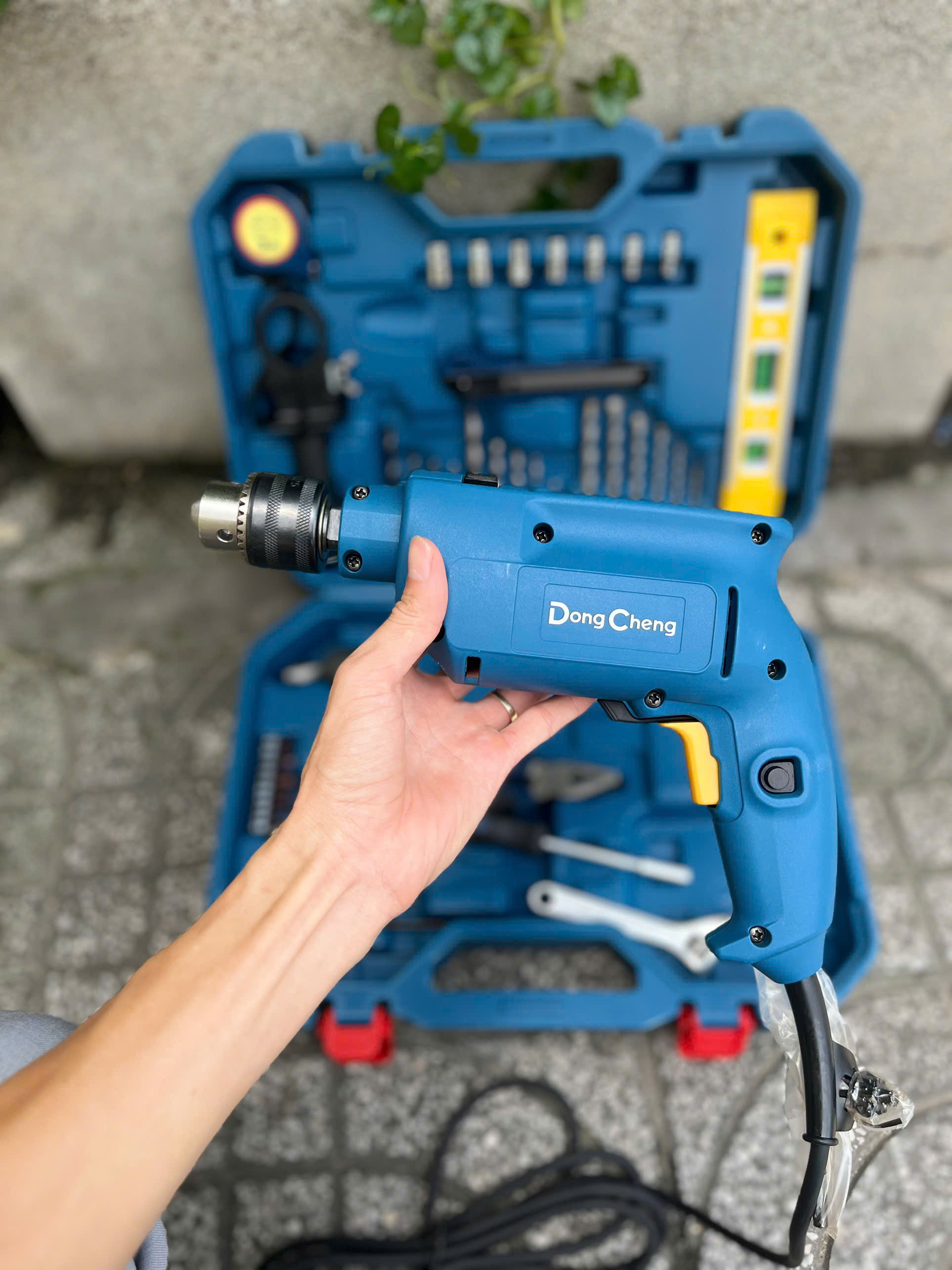 Bộ máy khoan búa Dongcheng 500W Model DZJ04-13 - Bộ khoan đầy đủ món (Chính hãng)