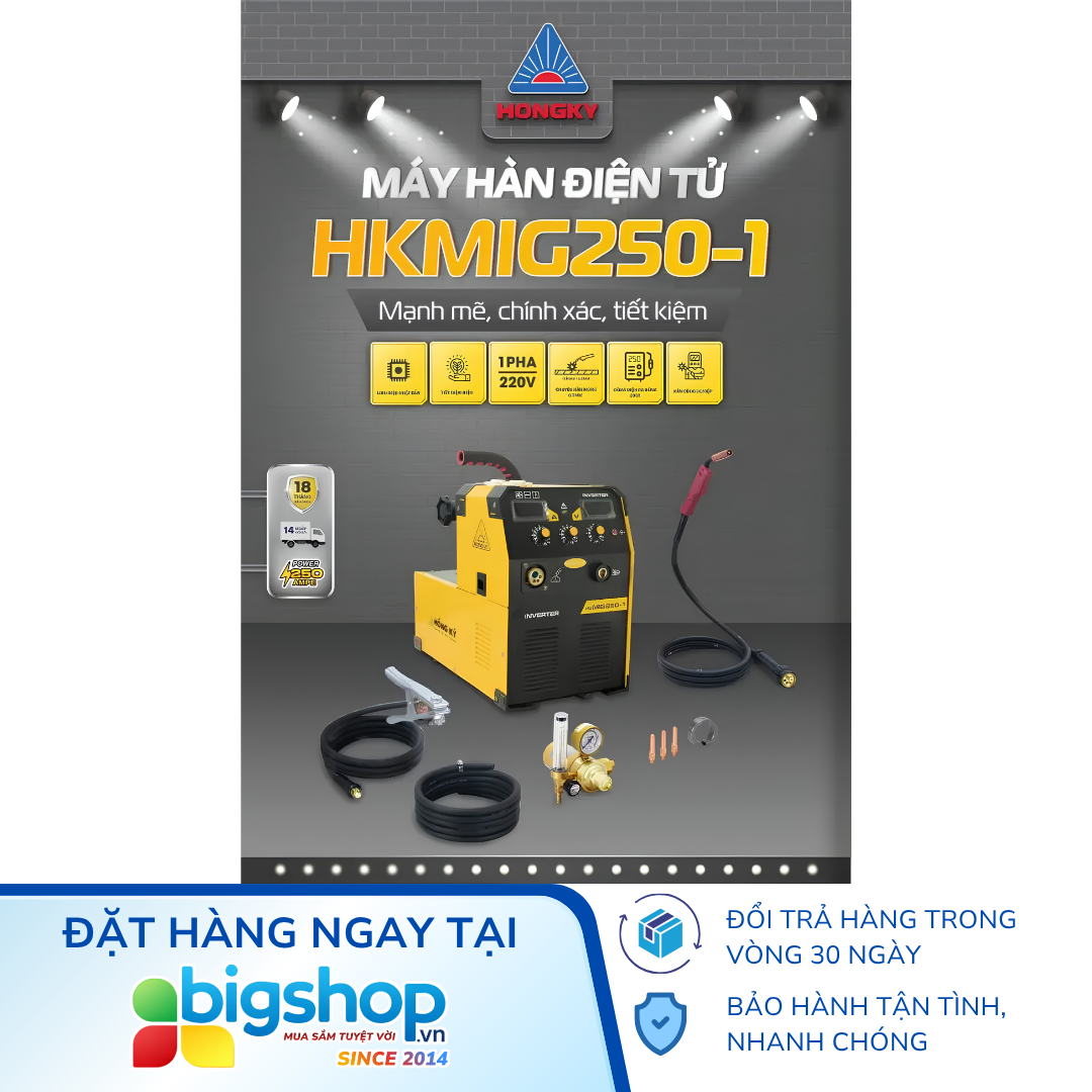 Máy hàn MIG Hồng Ký Master HKMIG250-1 (Inverter 250A/220V)