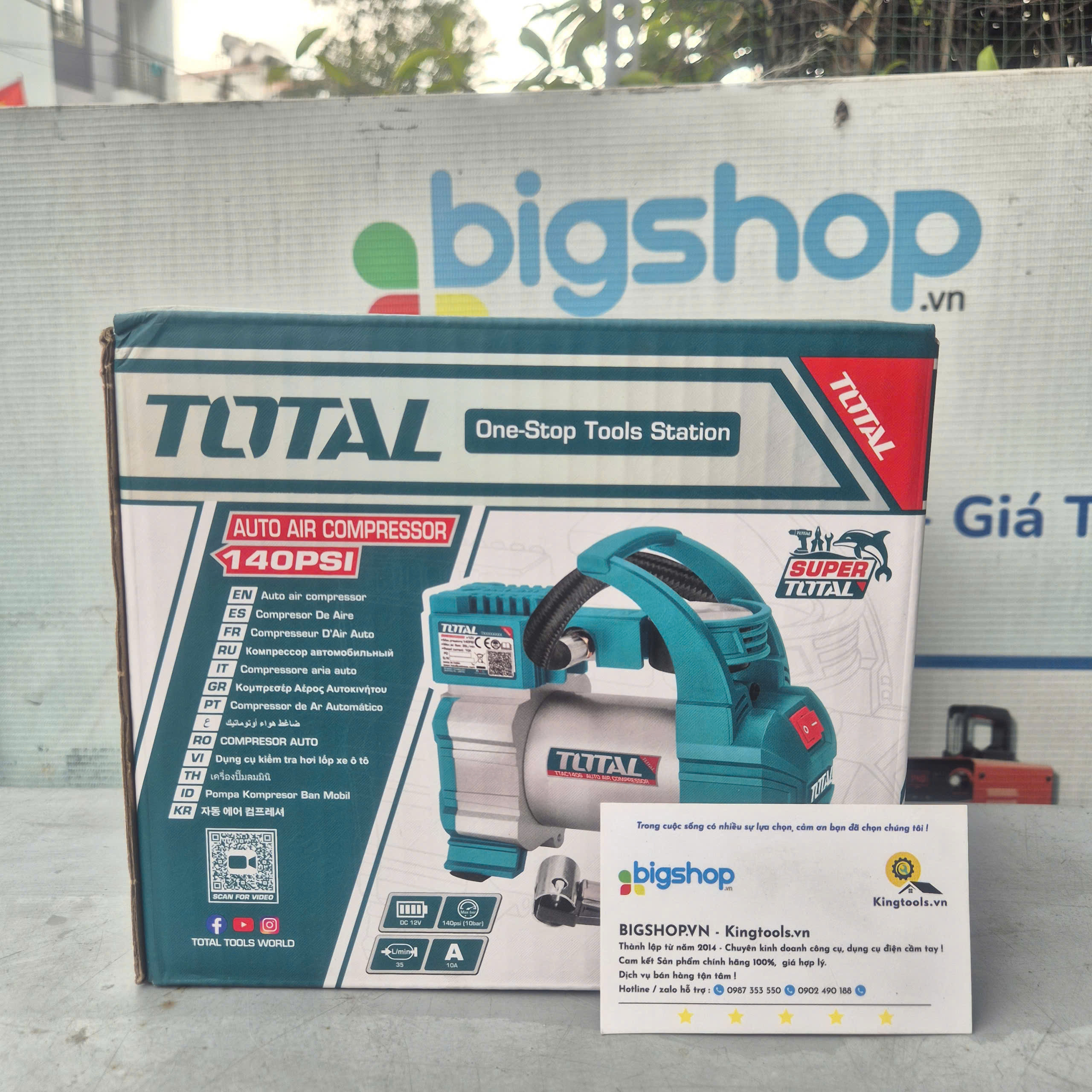 Máy bơm hơi ô tô Total TTAC1406, DC 12V, 140 PSI