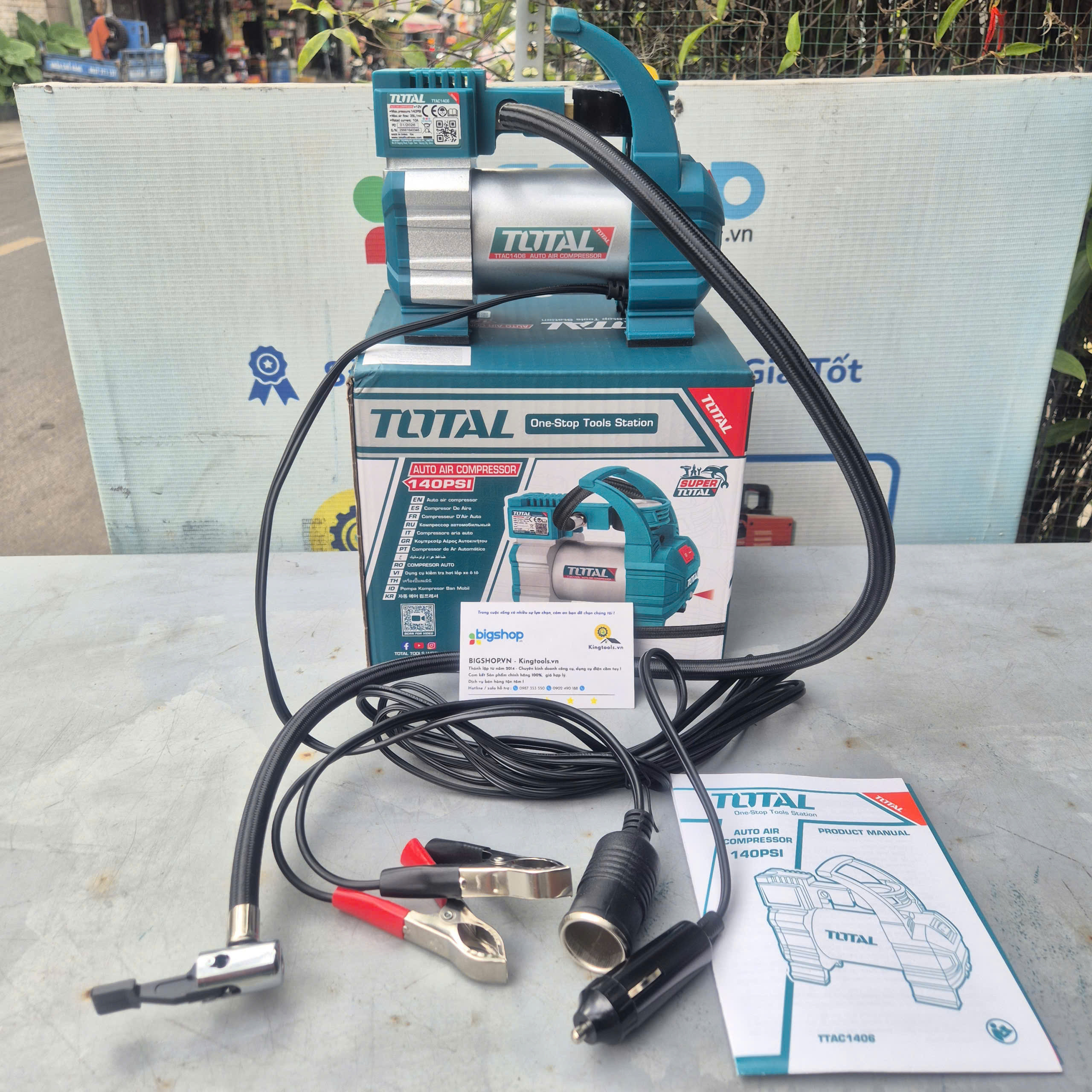 Máy bơm hơi ô tô Total TTAC1406, DC 12V, 140 PSI