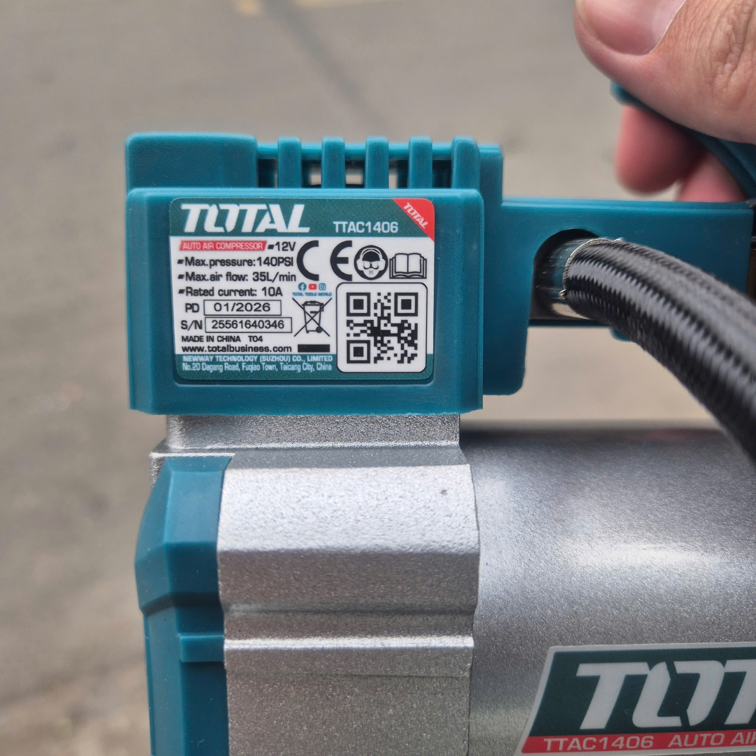 Máy bơm hơi ô tô Total TTAC1406, DC 12V, 140 PSI