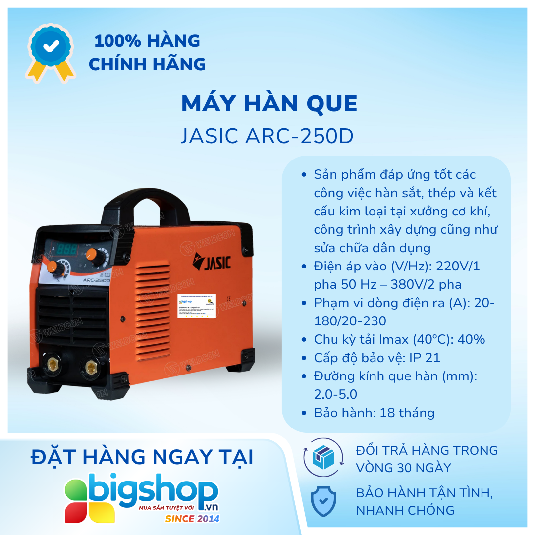 Máy hàn que JASIC ARC-250D