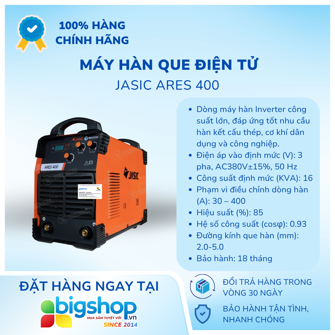 Máy hàn que điện tử JASIC ARES 400