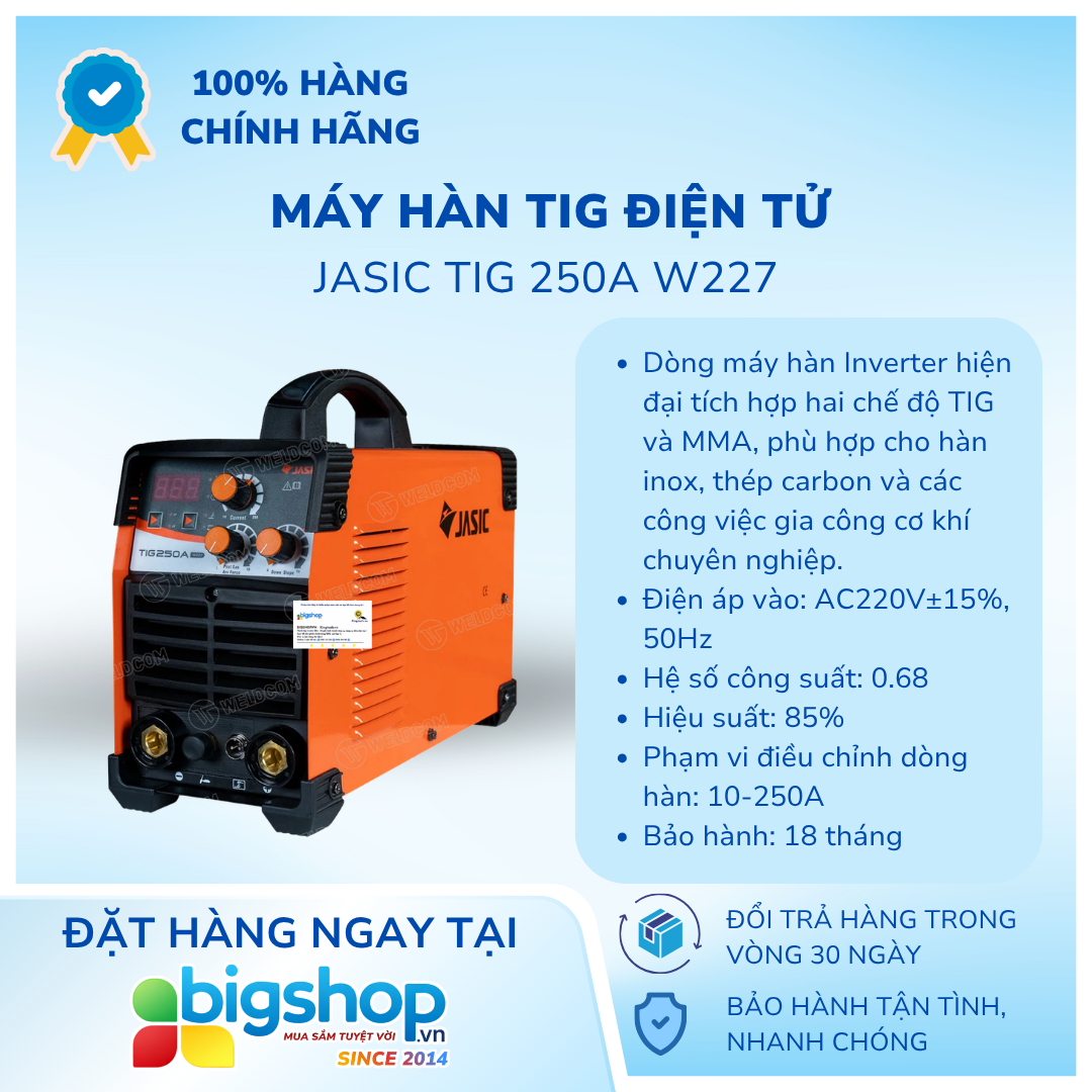 Máy hàn TIG điện tử JASIC TIG 250A W227