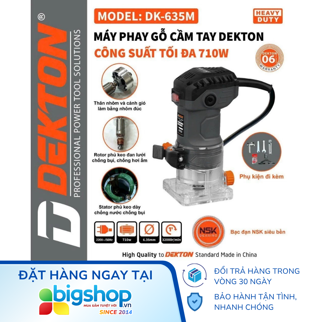 Máy phay gỗ cầm tay DEKTON DK-635M (CS 710W)