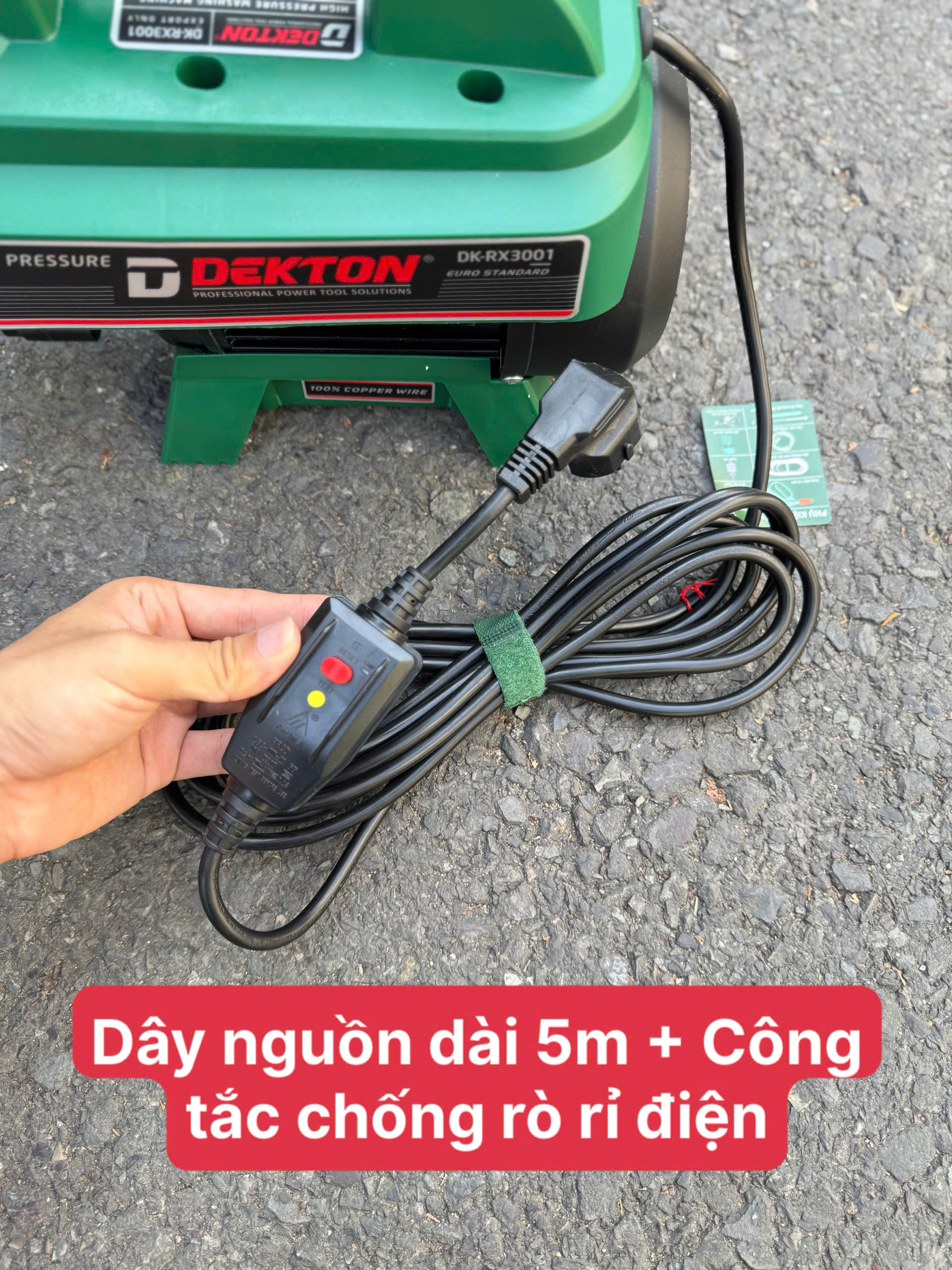 Máy Rửa Xe Áp Lực Lớn (chỉnh áp) DEKTON DK-RX3001 (Màu Xanh)