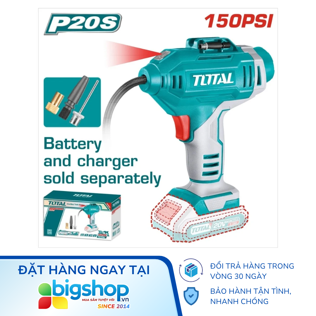 Máy bơm hơi tự động dùng pin 20V TOTAL TACLI2018