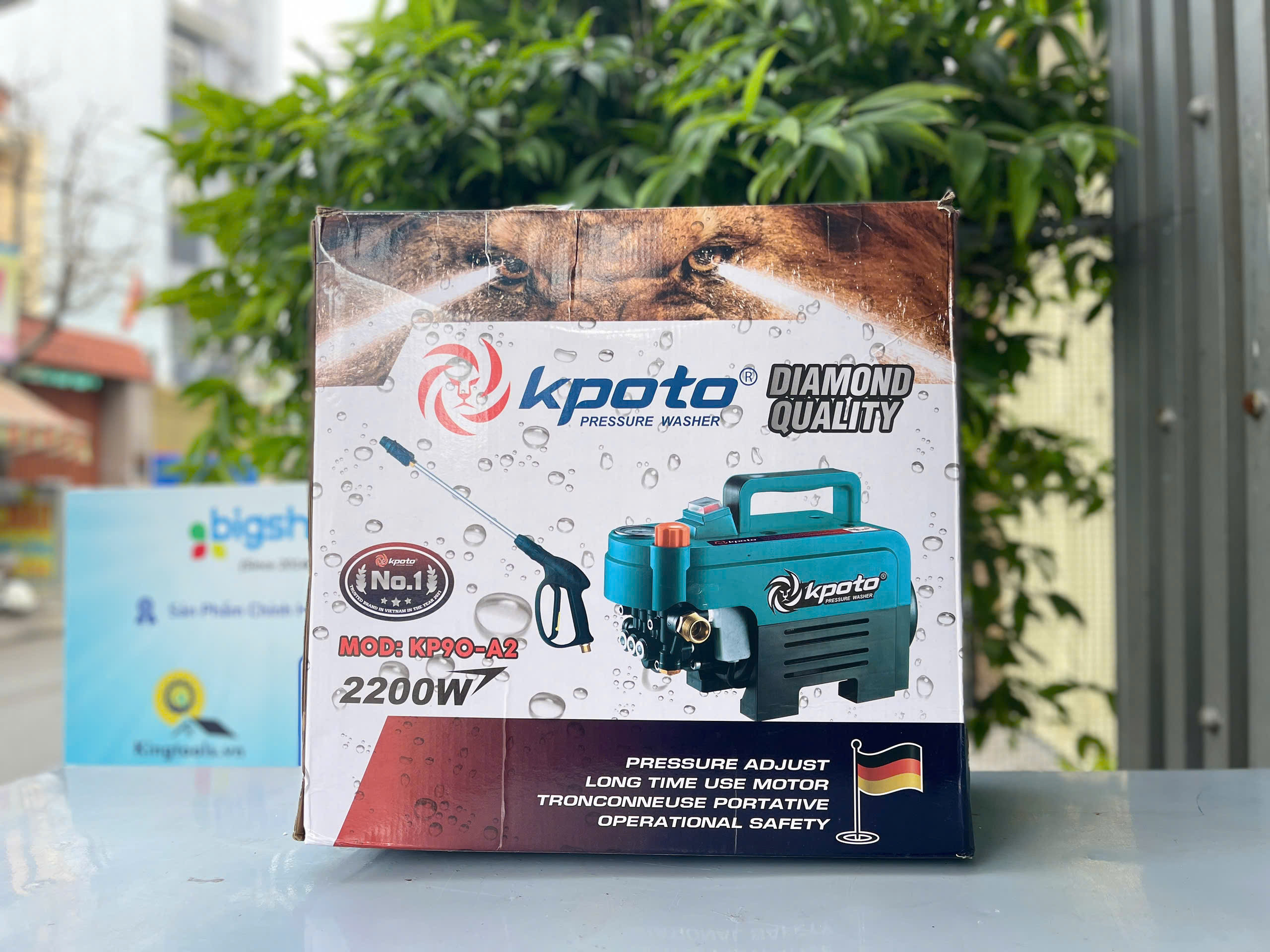 Máy rửa xe, máy xịt rửa KPOTO KP 90A2, có chỉnh áp