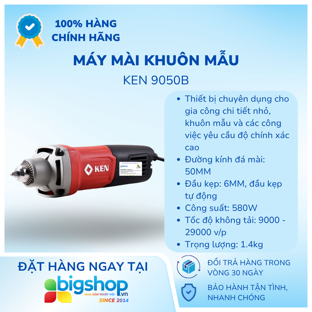 Máy mài khuôn mẫu KEN 9050B (CS 580W, đầu kẹp 6mm)