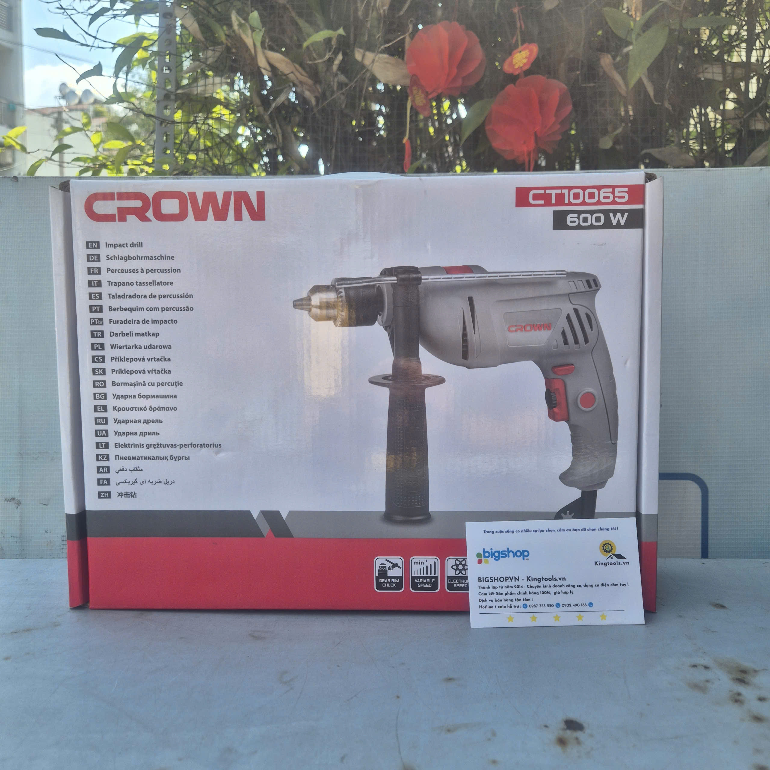 Máy khoan tường 600W Crown CT10065, 13mm
