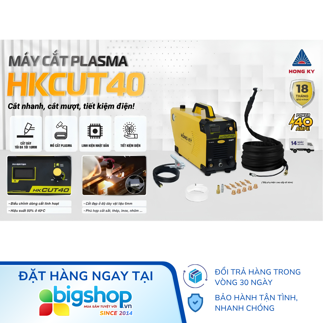 Máy cắt PLASMA Hồng Ký Master HKCUT40 (Inverter 40A/220V)