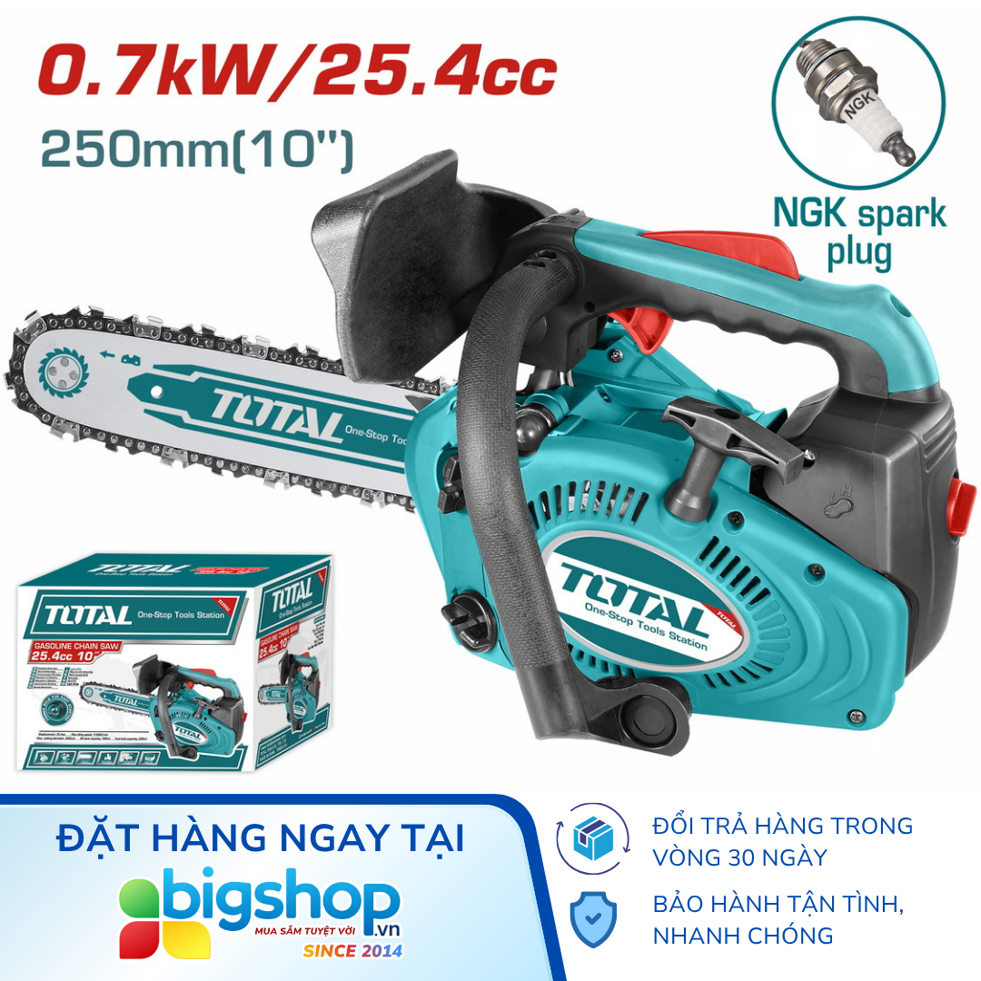 Máy cưa xích xăng TOTAL TG5261011, lam 10 inch