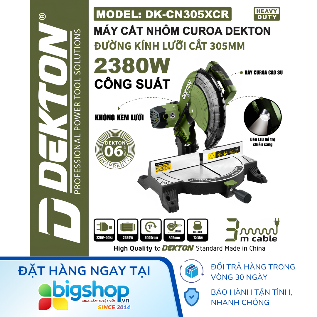 Máy cắt góc đa năng 2385W DEKTON DK-CN305XCR - Lưỡi 305mm