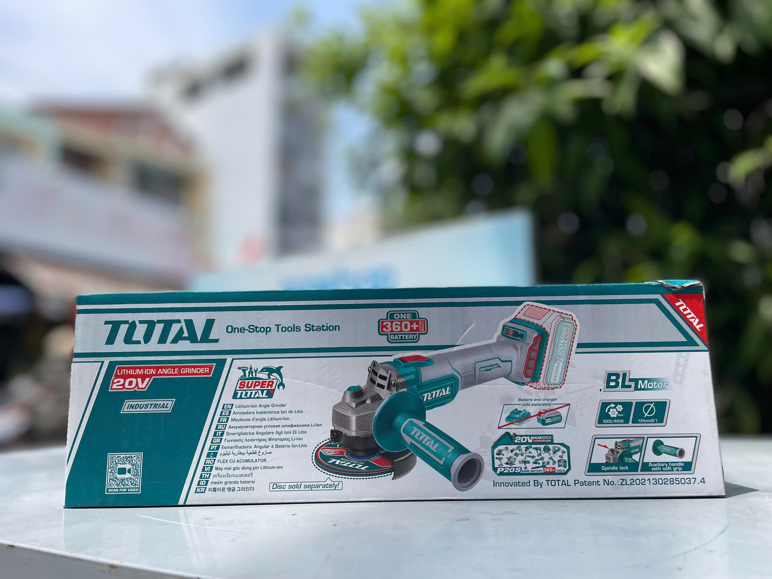 Máy mài góc dùng pin Total  TAGLI201258, 125mm, không chổi than