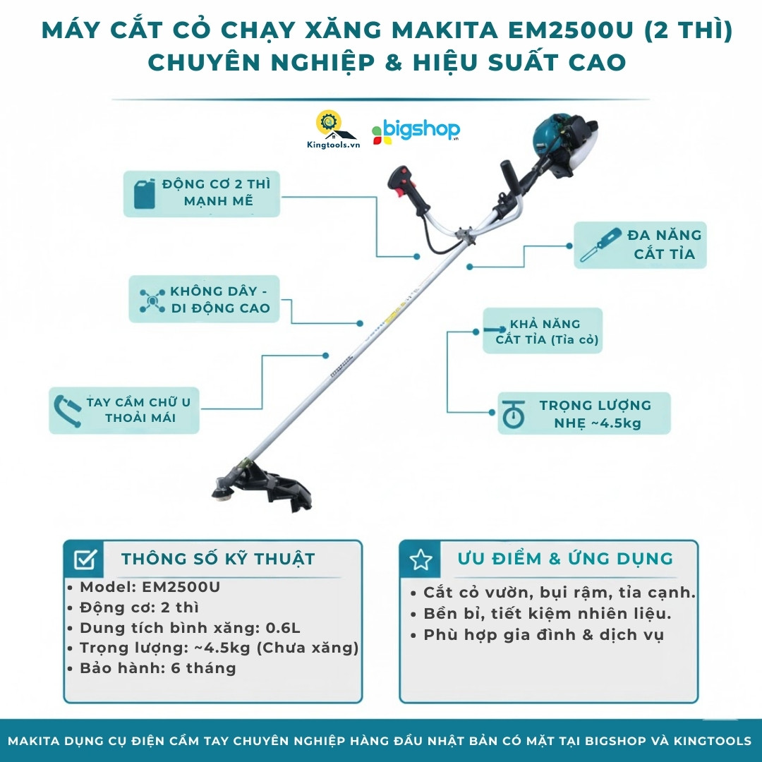Máy cắt cỏ chạy xăng  Makita - EM2500U ( 2 thì)