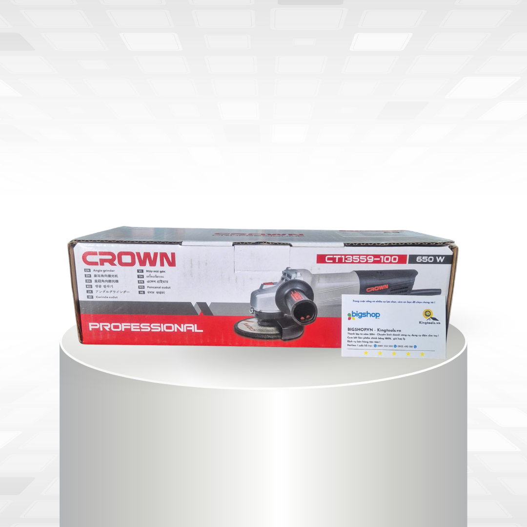 Máy mài góc Crown CT13559-100 (CS 650W, đường kính 100mm)