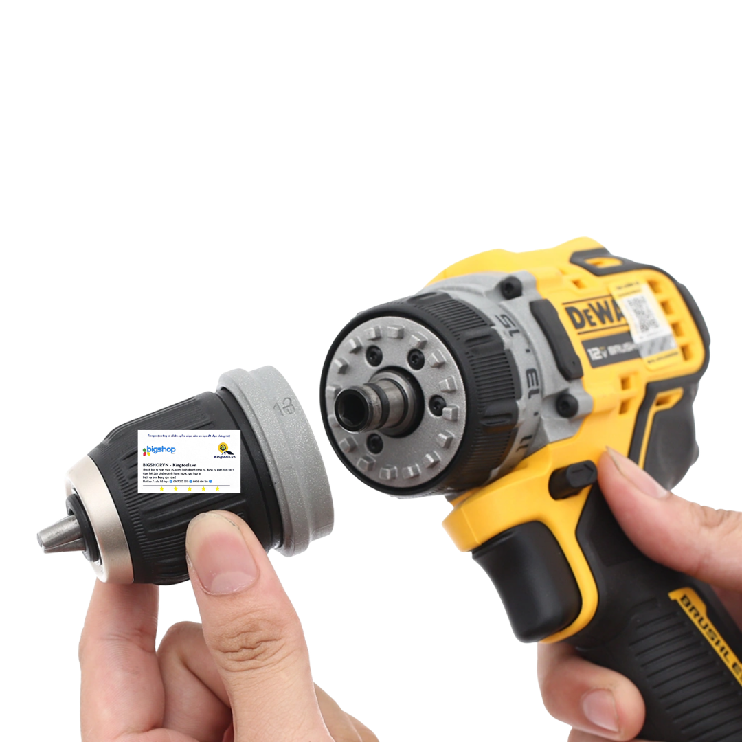 Máy khoan đa năng dùng pin 12V DEWALT DCD703D2-B1 (2 pin 2.0Ah, sạc và 4 đầu kẹp chuyển đổi)