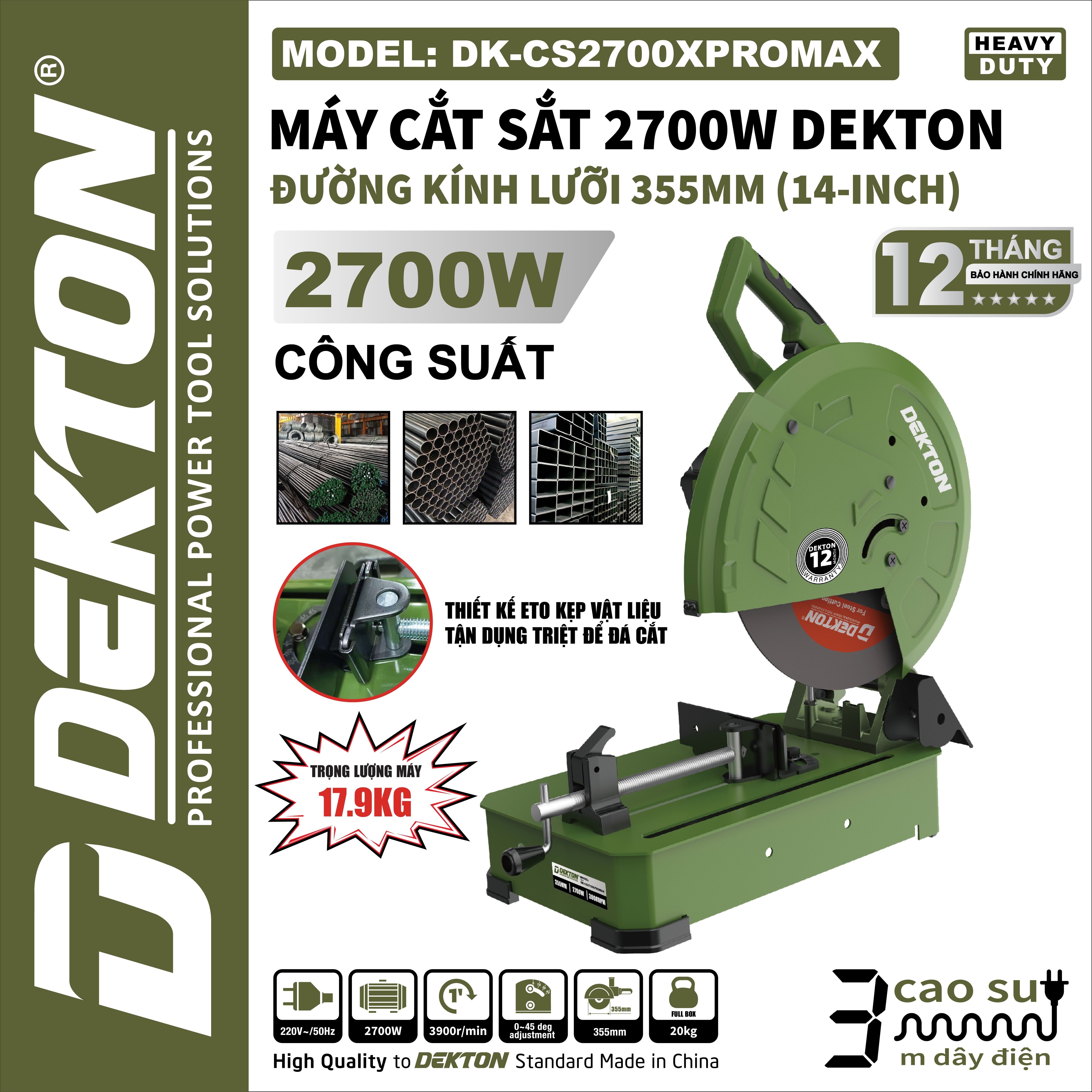 Máy Cắt Sắt DEKTON 2700W DK-CS2700XPROMAX – Bền Bỉ, Cắt Chuẩn Xác