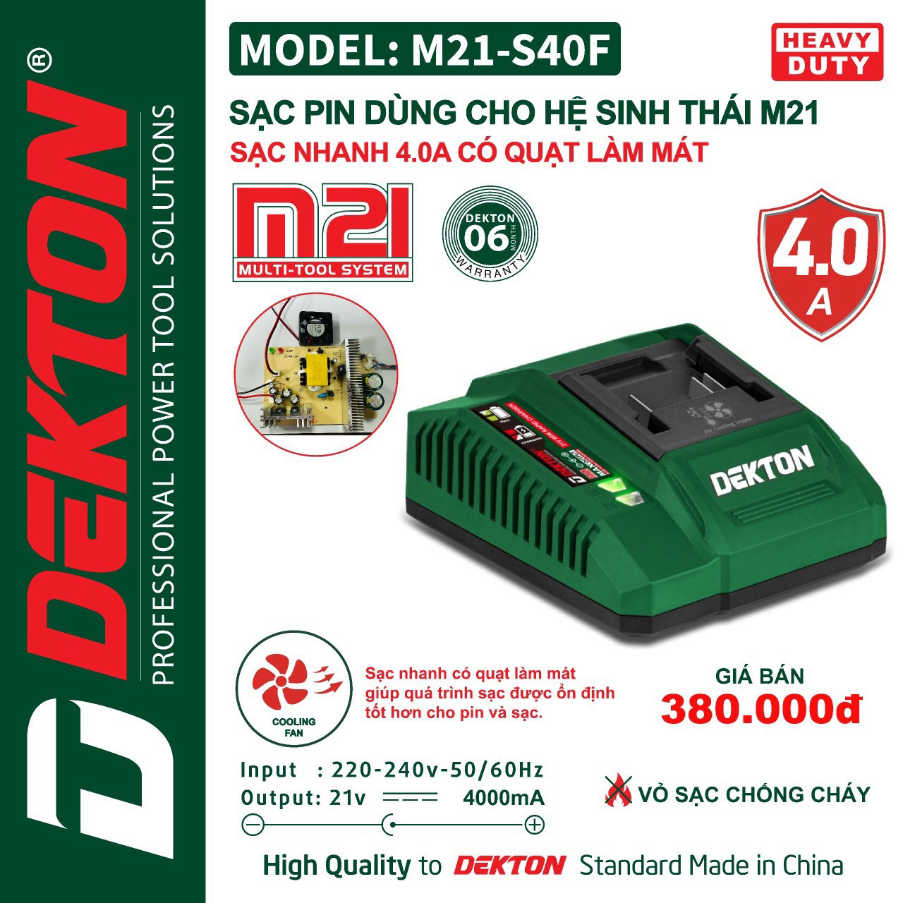 Sạc nhanh M21 4000mah Dekton M21-S40F