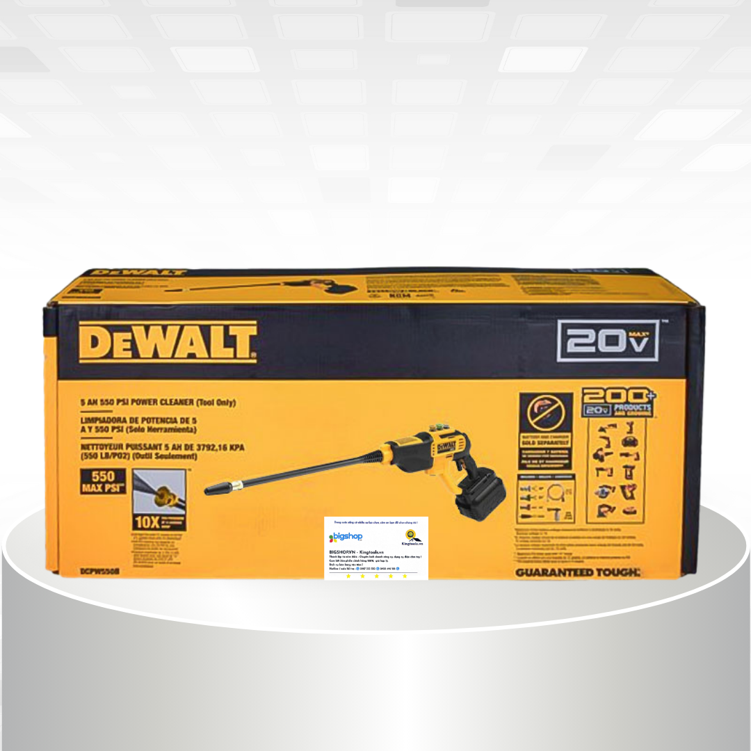 Máy rửa xe dùng pin 20V DEWALT DCPW550B (Thân máy)