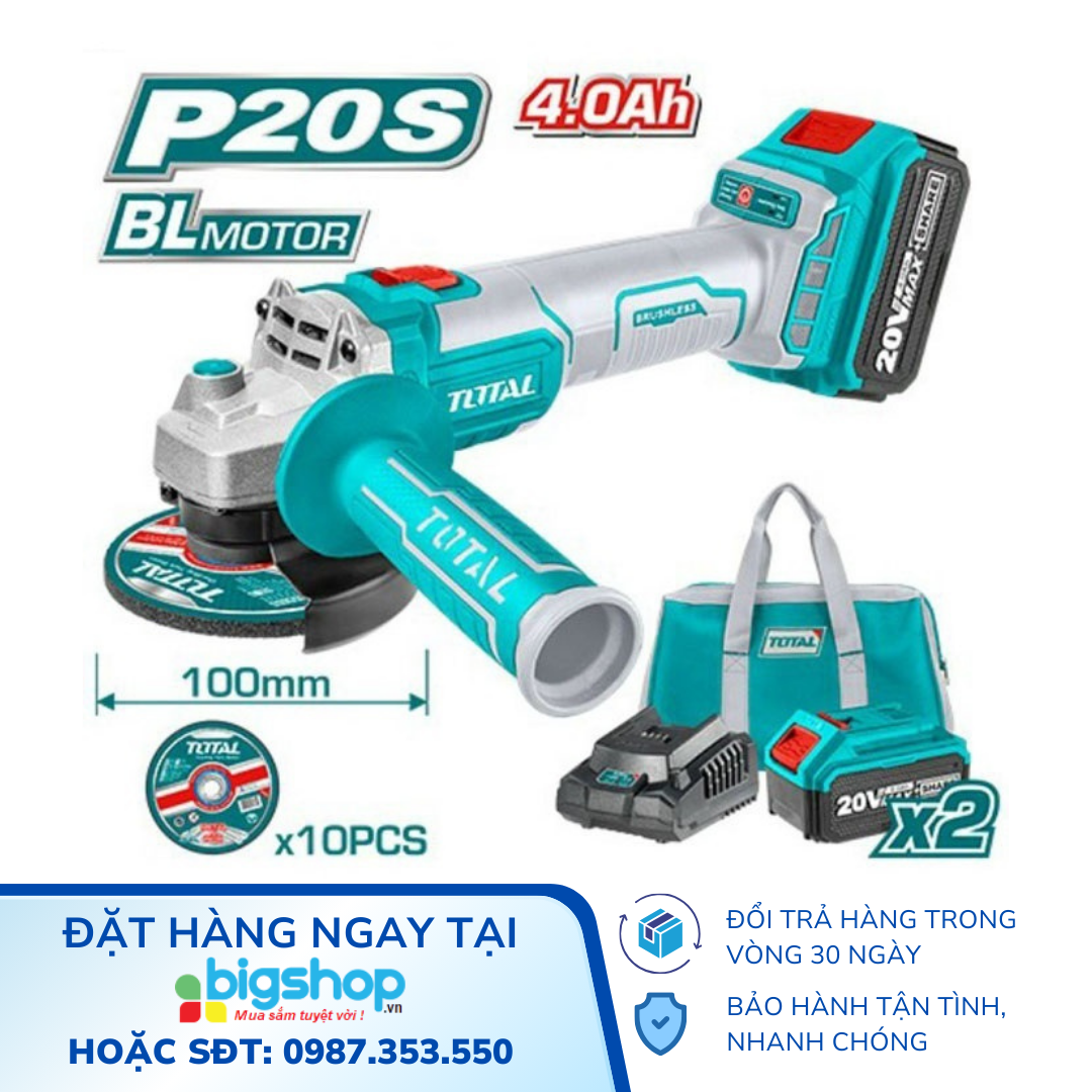 Máy mài góc dùng pin Lithium 20V TOTAL TAGLI201008 
