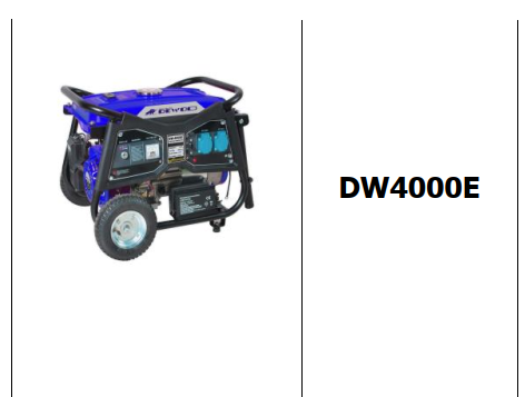 Máy phát điện chạy xăng 3KVA Dewoo DW4000E