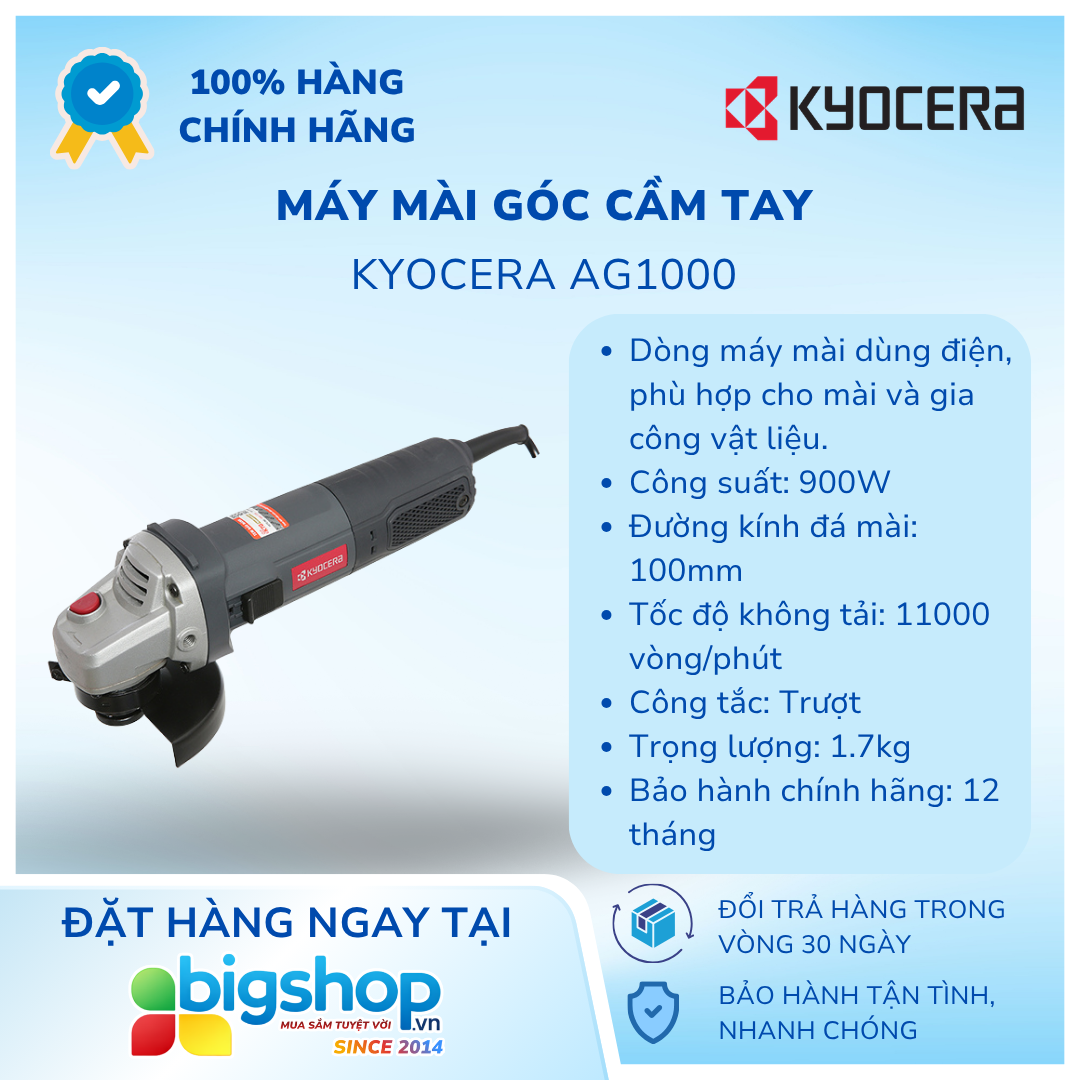 Máy mài góc cầm tay 900W KYOCERA AG1000
