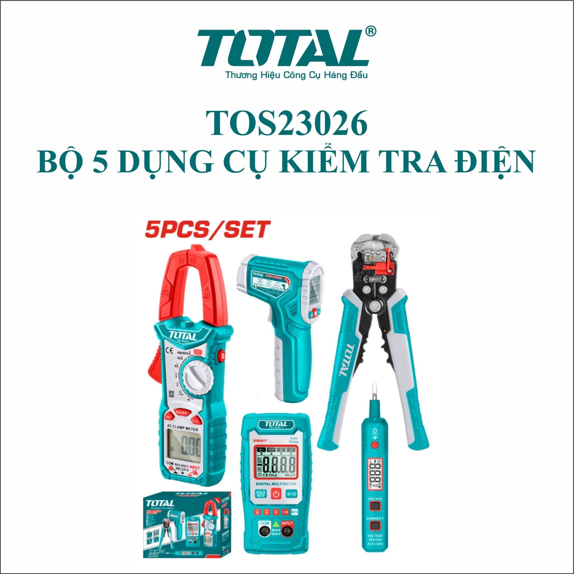 Bộ 5 dụng cụ kiểm tra điện TOTAL TOS23026