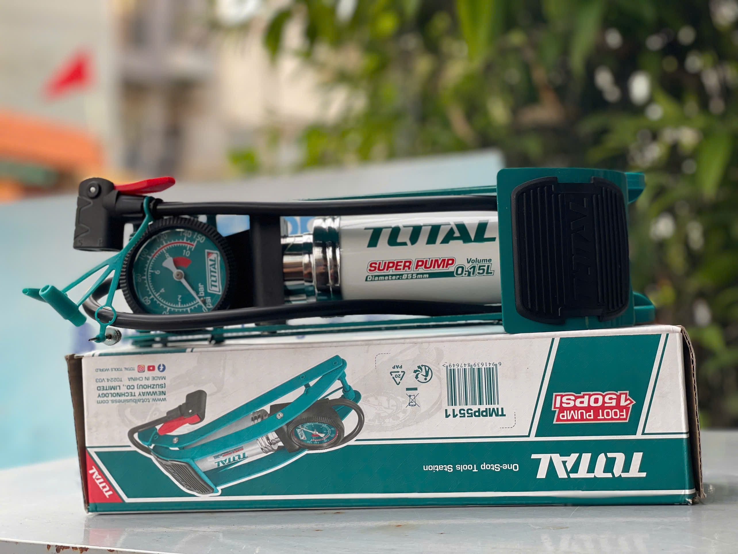 Bơm hơi đạp chân Total TMPP5511, 120 PSI