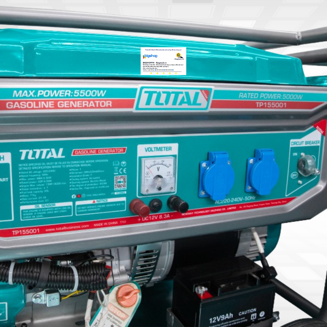 Máy phát điện dùng xăng TOTAL TP155001 - CS 5.5kW