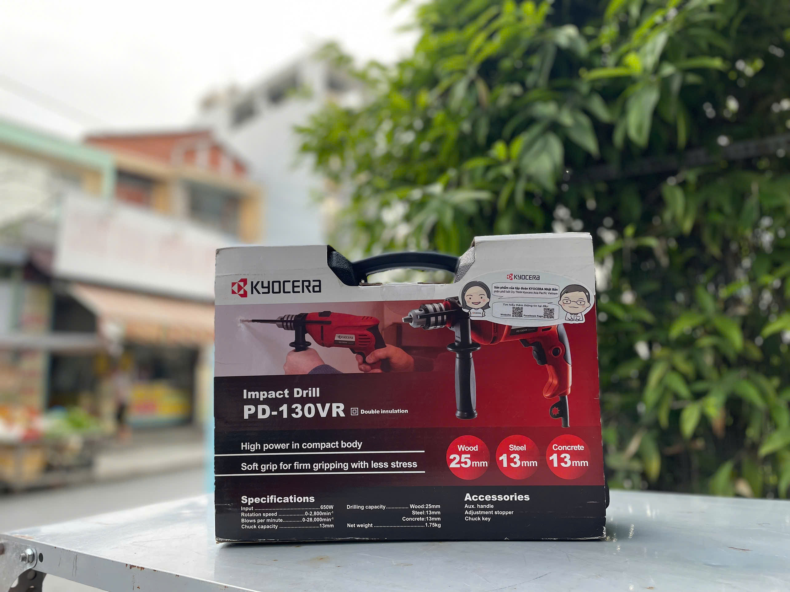 Máy Khoan Kyocera PD-130VR 650W, 13mm