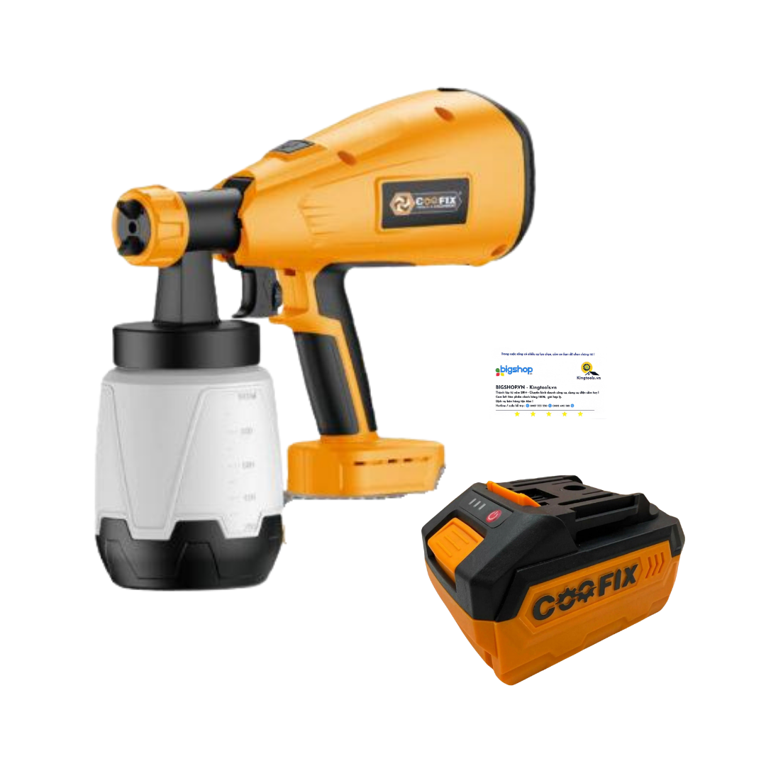 Súng phun sơn dùng pin Coofix CF-CSG004 (CS 700W, bình 800ml)