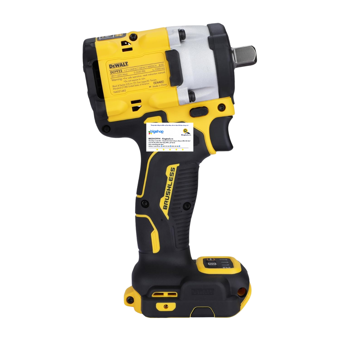 Máy siết bulong pin 20V DEWALT DCF922N-B1 - Thân máy (Lực siết 407Nm)