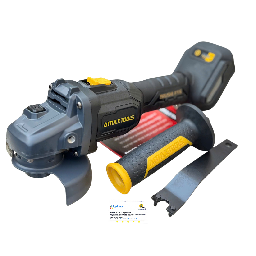 Máy mài góc pin 21V AMAXTOOLS AM100SM, động cơ không chổi than