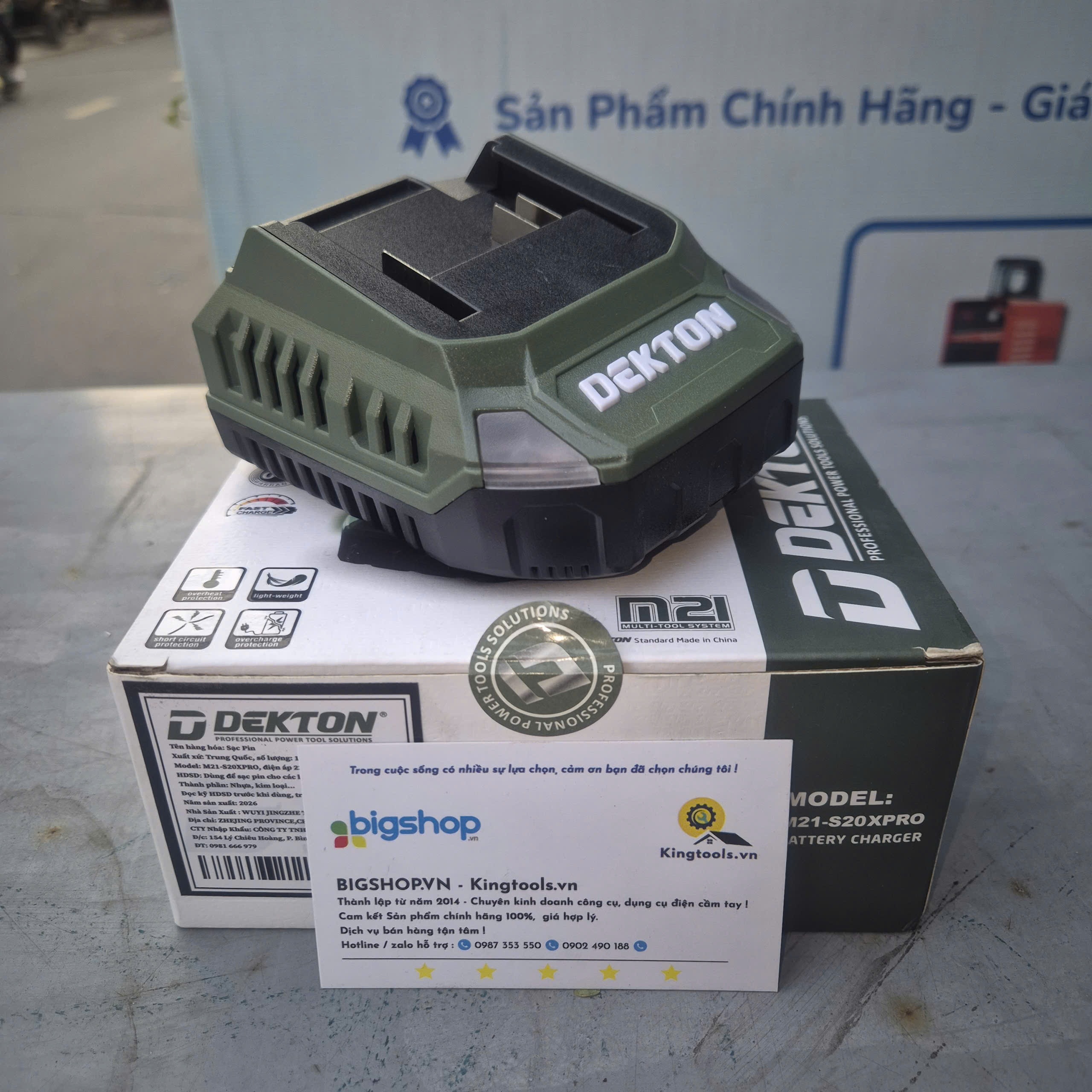 Sạc pin Dekton M21-S20XPRO 21V, 2.0Ah